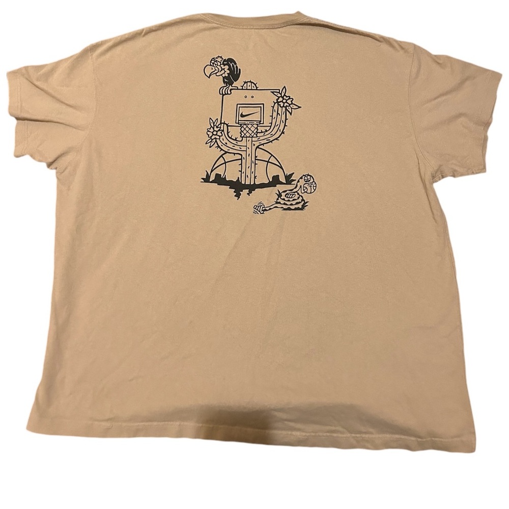 The Nike Tee Beige Basketball Court Dessert Bird 3XL Double Sided Graphic TShirt